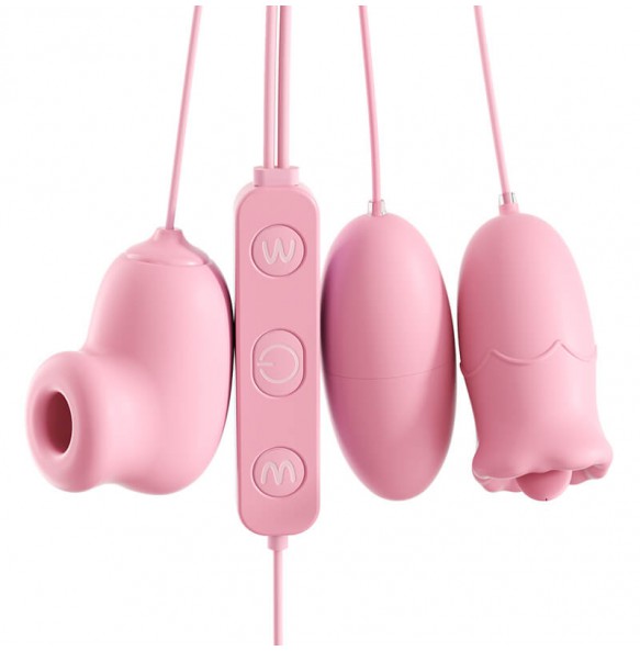 MizzZee - Climax 3-Way Vibrating Eggs (USB Power Supply - Pink)